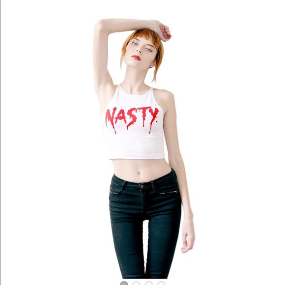 Creep Street ~ ‘NASTY’ Racerback Crop Top - Picture 8 of 8